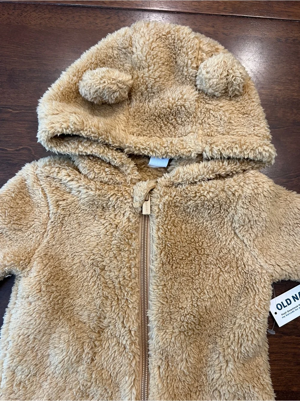 Unisex Baby Sherpa Zip Up Fleece Bunting Hooded Coat Size 3-6 Months